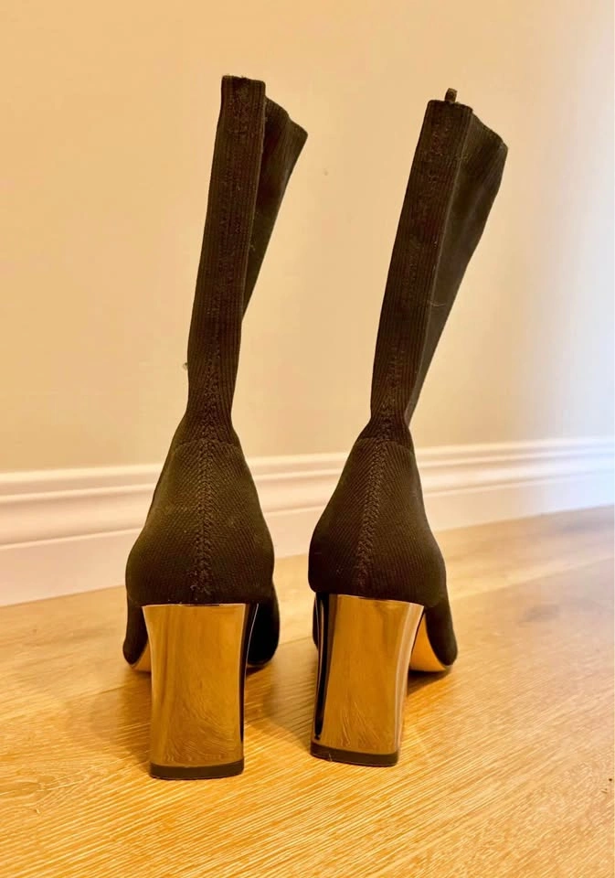 ZARA Black Sock Boots Size 36 - photo 3