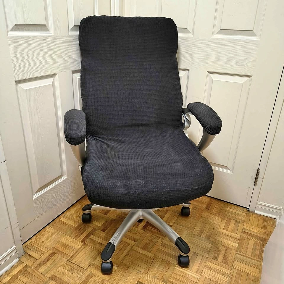 High-Back Office Chair with Black Fabric Cover