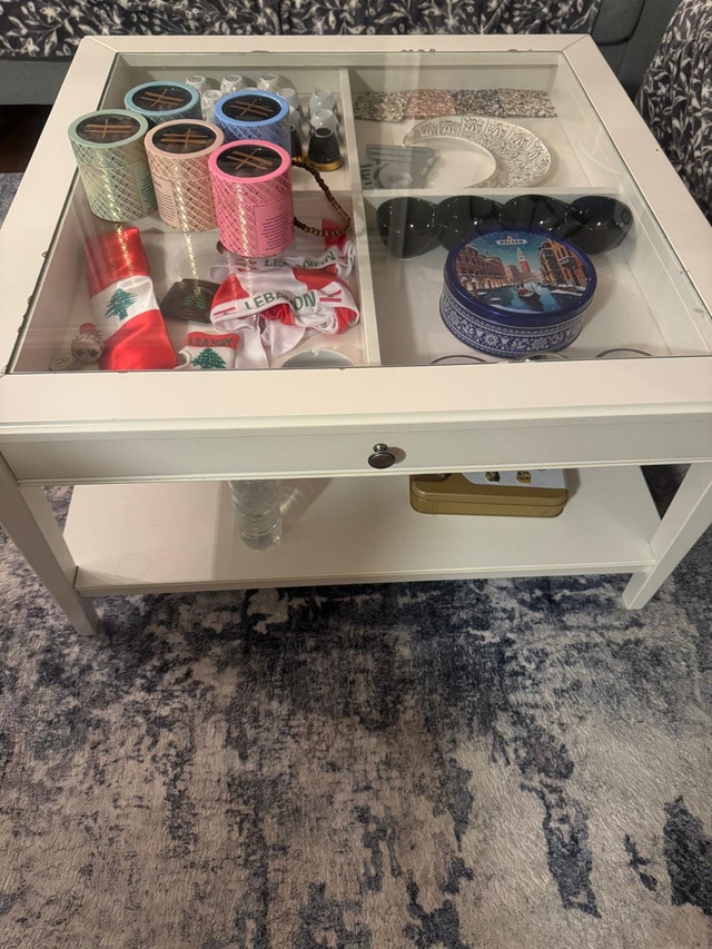 IKEA LIATORP Glass Top Coffee Table With Storage & Drawer - photo 3