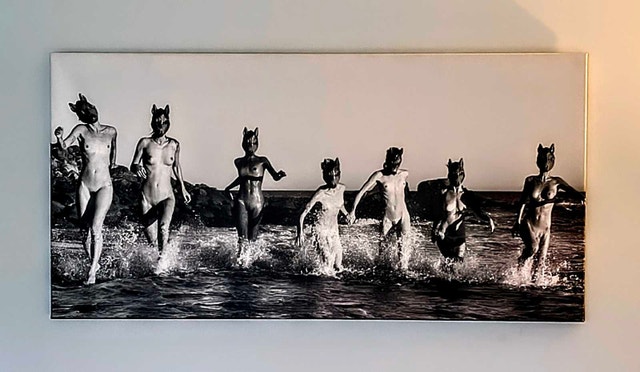 Surreal Horse Head Ocean Canvas Wall Art