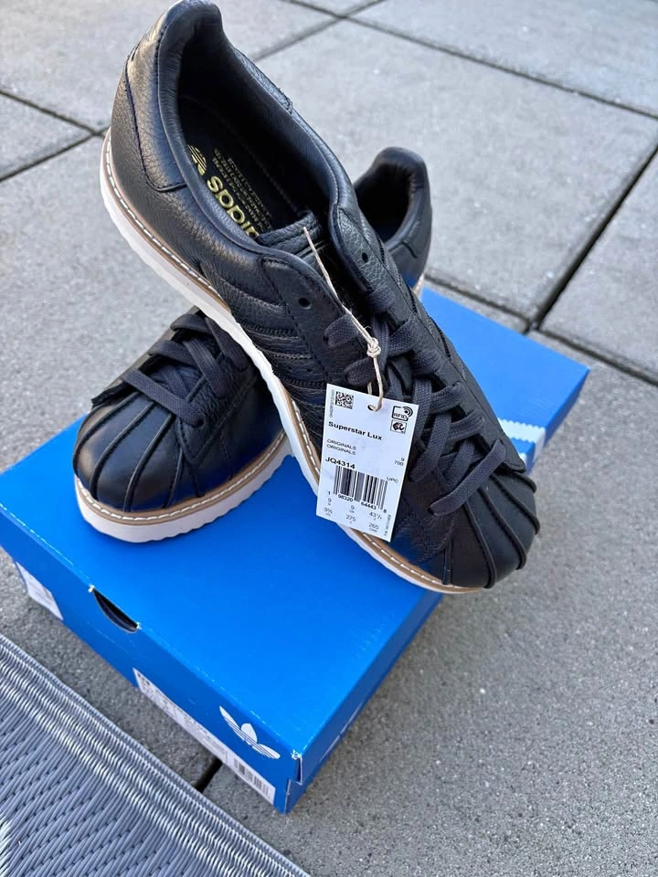 BNIB Adidas Superstar Lux (Soft Leather) Black Sneakers