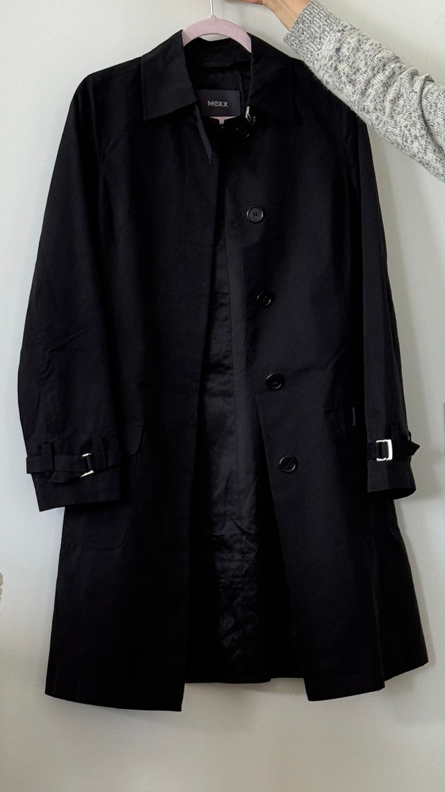 Mexx Black Trench Coat - Size Small - photo 3
