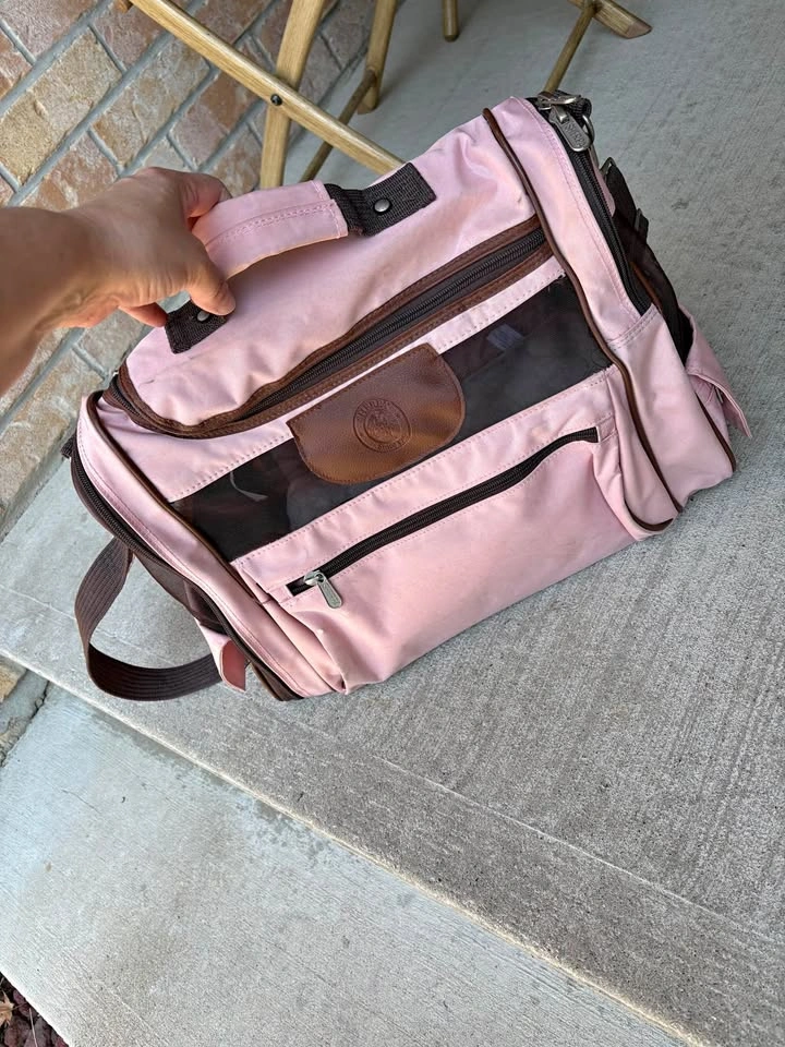 Pink Sherpa Pet Carrier & Brown Cat Condo Set