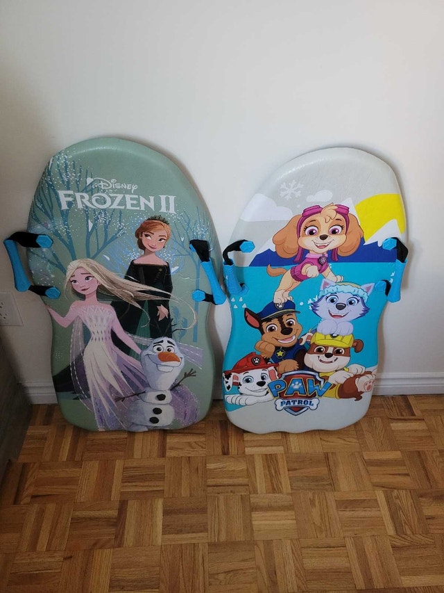 Frozen and Paw Patrol Sleds