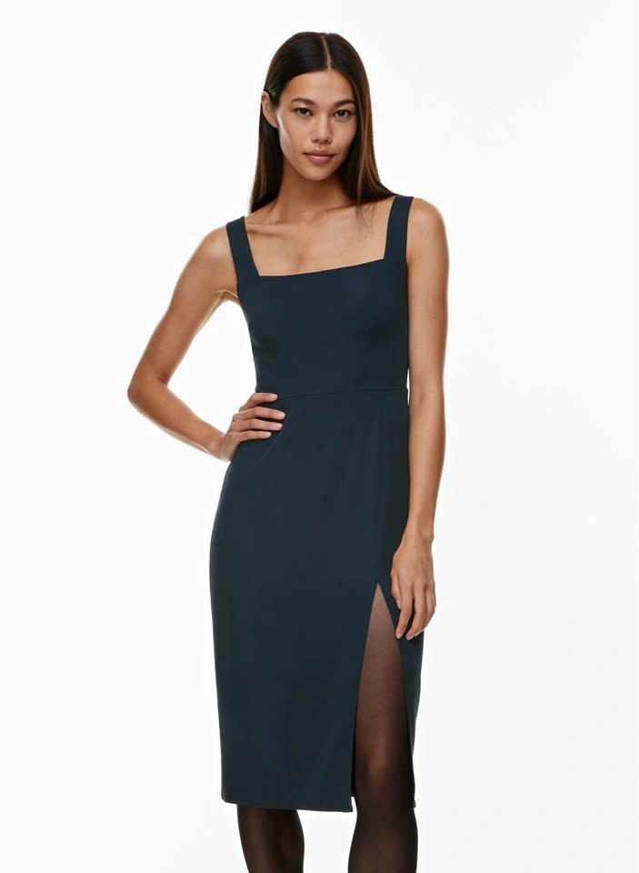 Aritzia 90s Slit Dress Navy