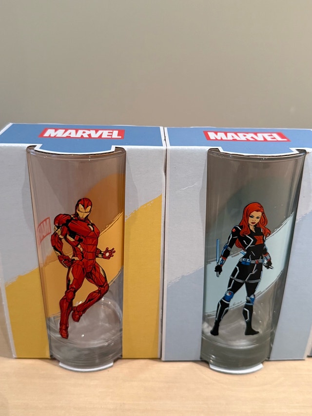 Marvel Drinking Glasses Set of 4 - Iron Man, Black Widow, Black - photo 2