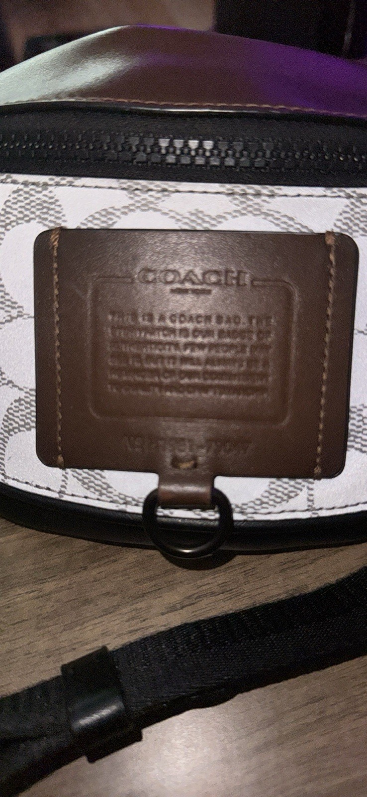 Coach Leather Waist Pack Black Zip Closure Adjustable Strap Logo