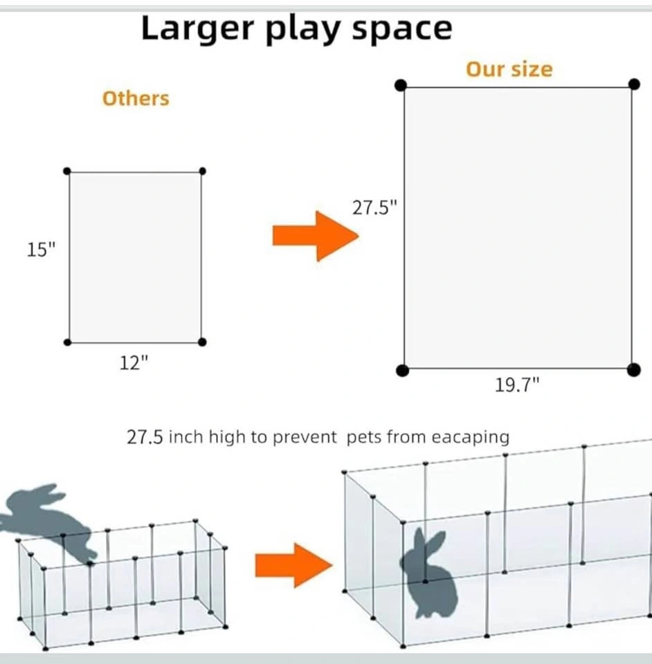 Luriva Large Transparent Pet Playpen, 28" H x 20" W - photo 2