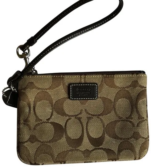 Coach small brown wristlet thumbnail