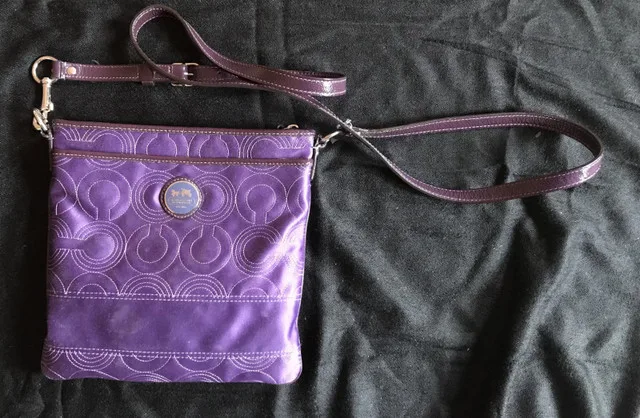 Coach Purple Crossbody Purse Handbag thumbnail