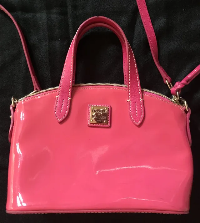 Dooney & Bourke Bright Pink Patent Tote Purse Handbag thumbnail