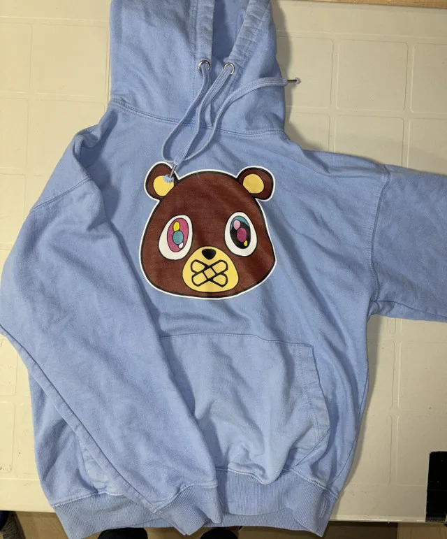 SunTees Grey Pullover Hoodie with applique bear thumbnail