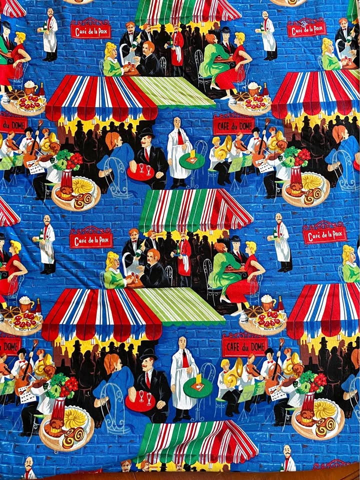 100% cotton cafe in Paris print fabric