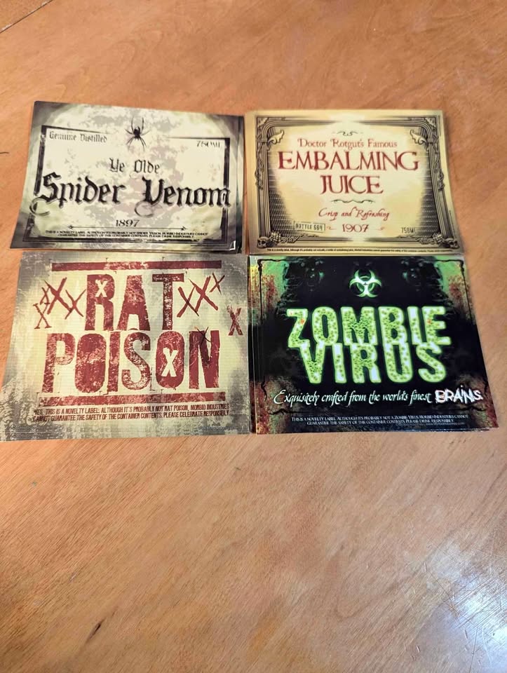 Vintage Halloween Labels for 750ML bottles.