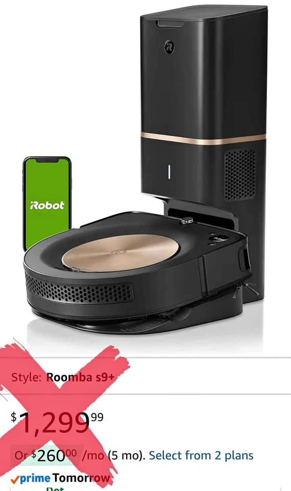 iRobot Roomba s9+ Self-Emptying Robot Vacuum (Black)