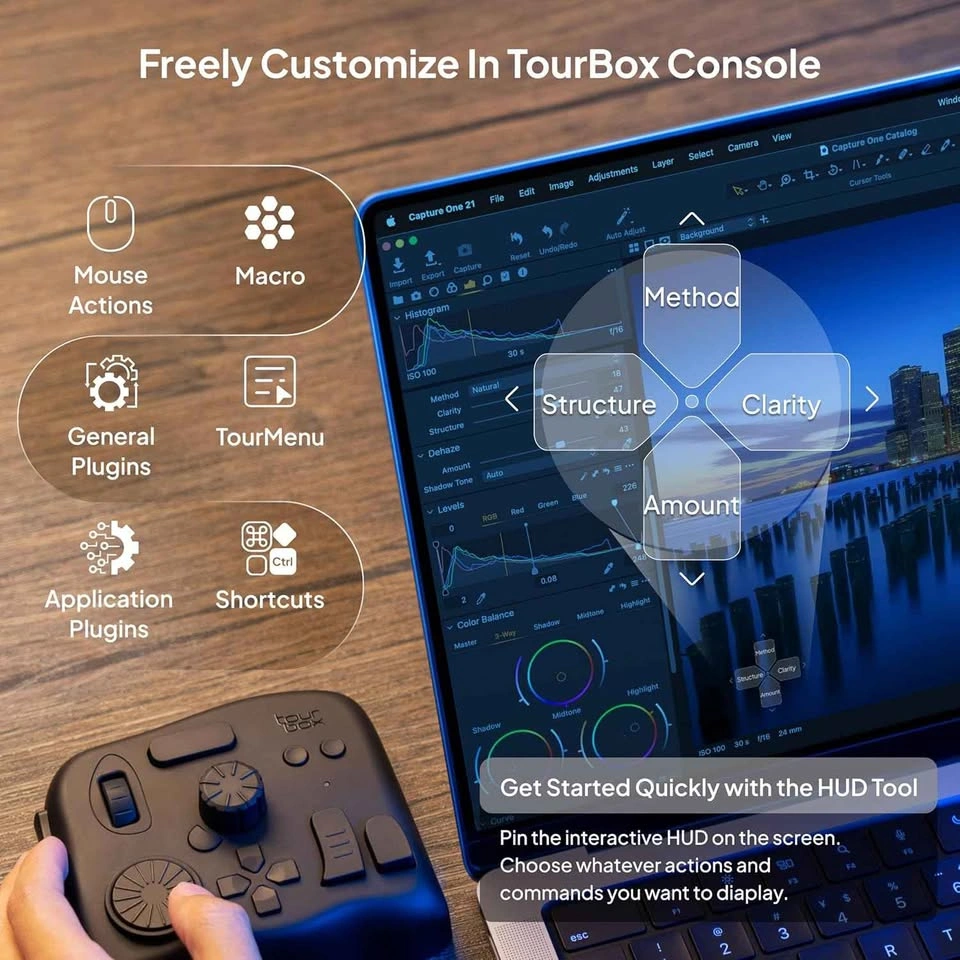 TourBox Elite Bluetooth Creative Controller (Black) - photo 3