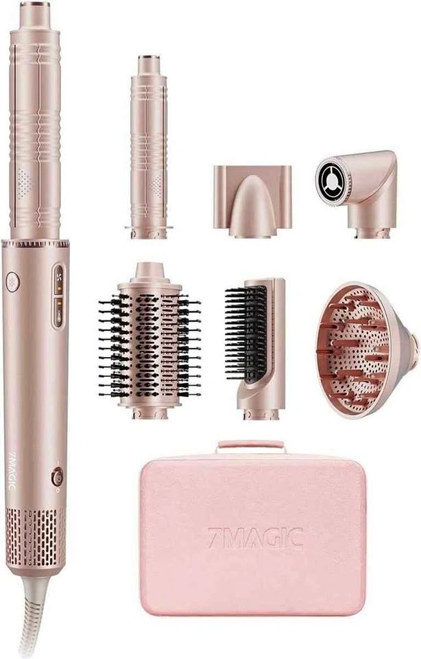7MAGIC 7-in-1 High-Speed Hair Styler & Dryer Brush (Pink)