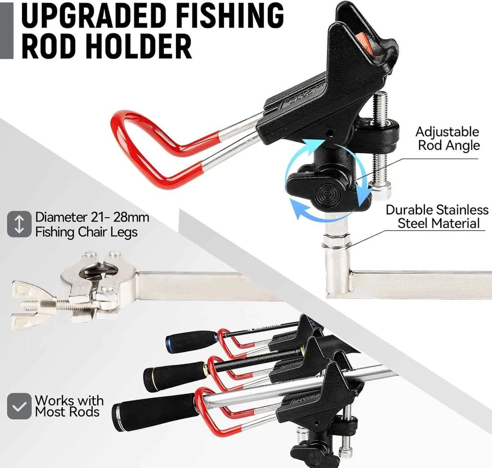 Thallike Heavy Duty Folding Fishing Chair w/ 360° Rod Holder (Gr - photo 2