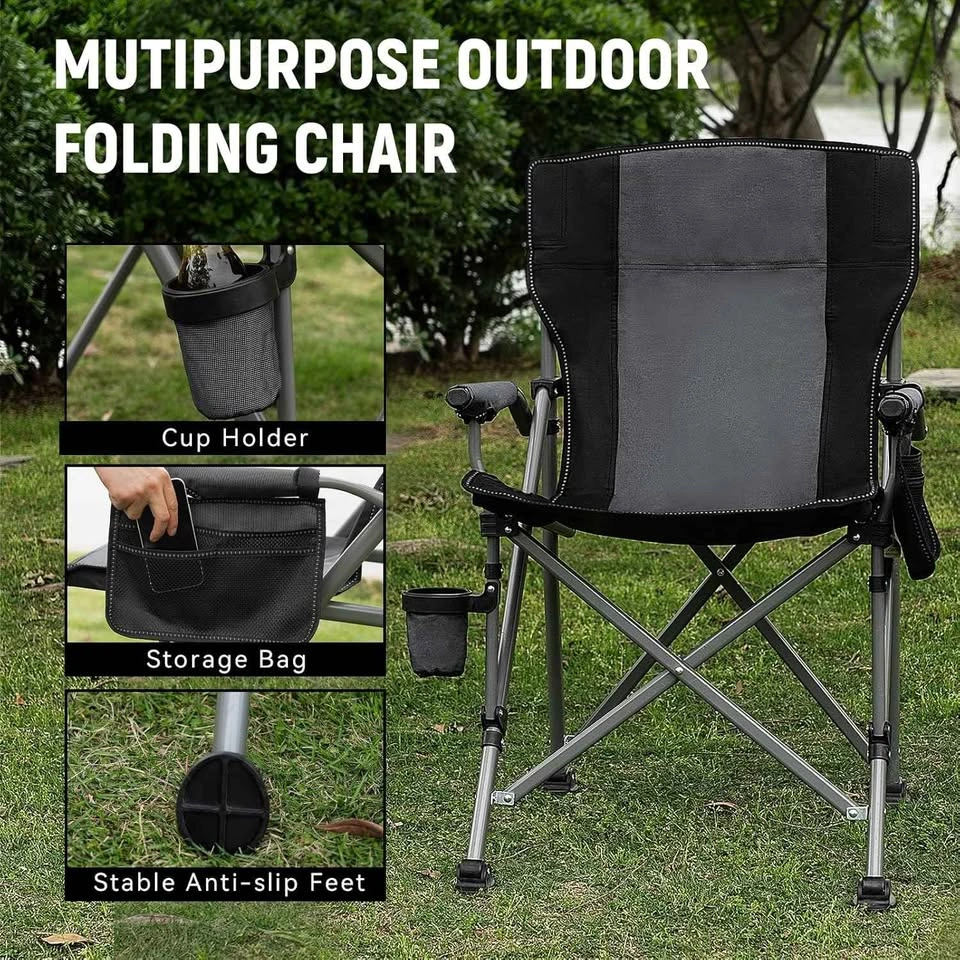 Thallike Heavy Duty Folding Fishing Chair w/ 360° Rod Holder (Gr - photo 4