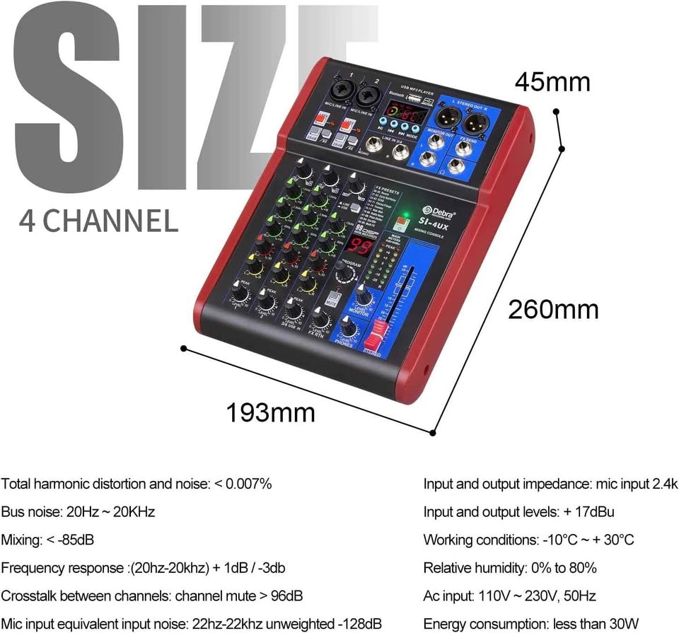 Debra Audio Pro 4-Channel Mixer (SI-4UX) - photo 5