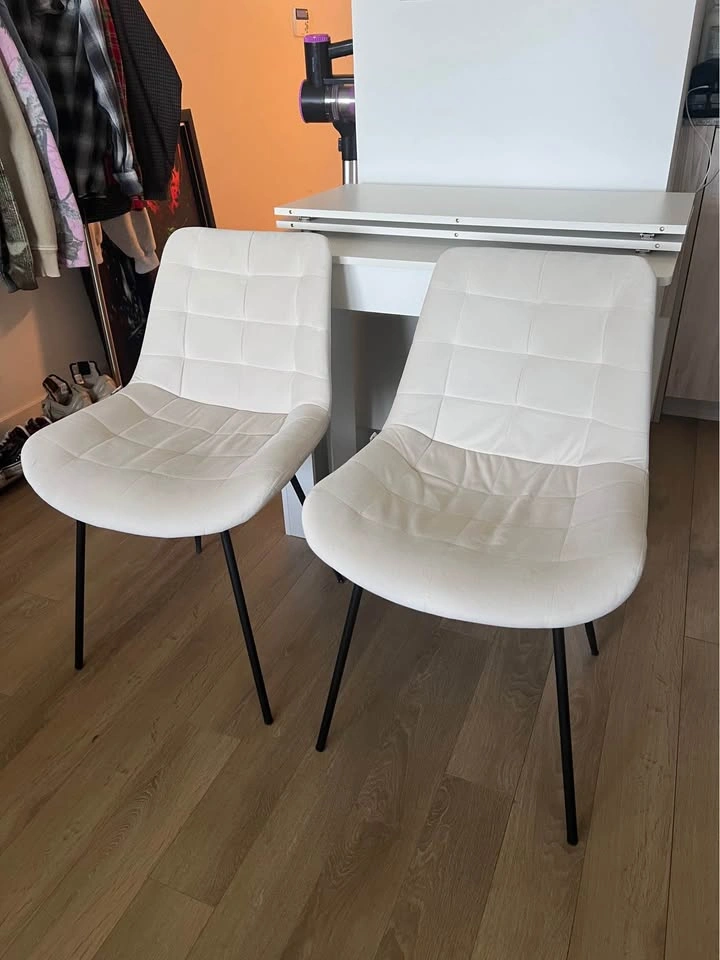 Dining Table White Extendable w Chairs - photo 3