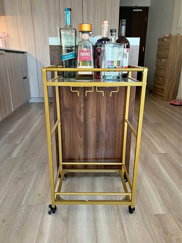 Gold Glass Bar Cart