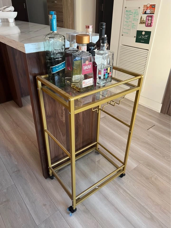 Gold Glass Bar Cart - photo 2