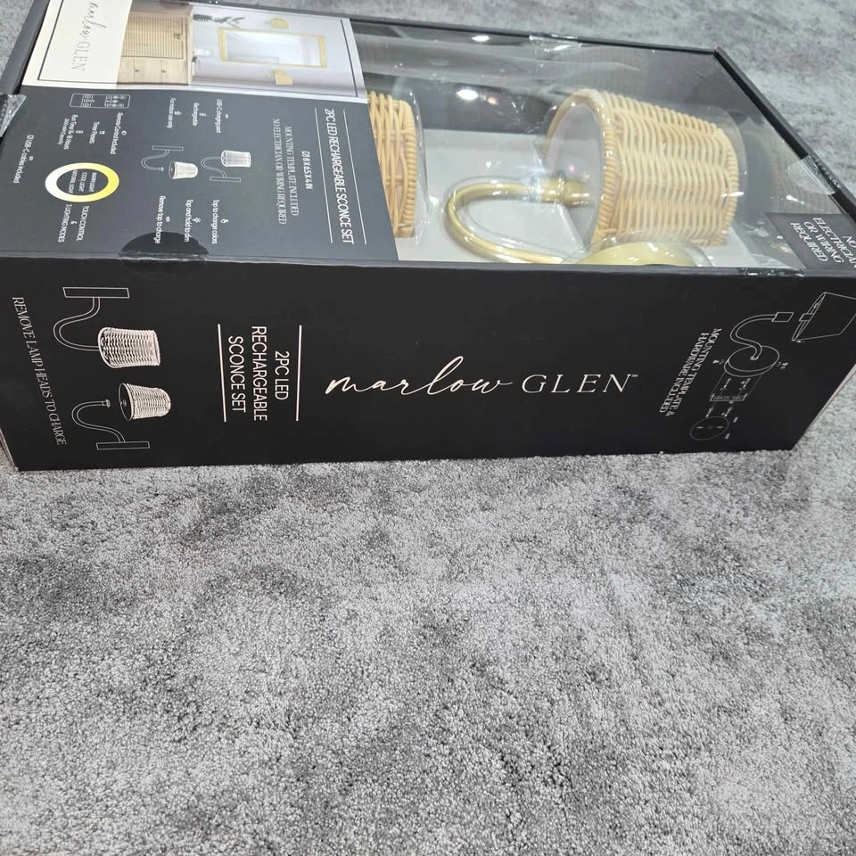 NEW Marlow Glen LED Rechargeable Wall Sconce Set (2 Pieces) - photo 2