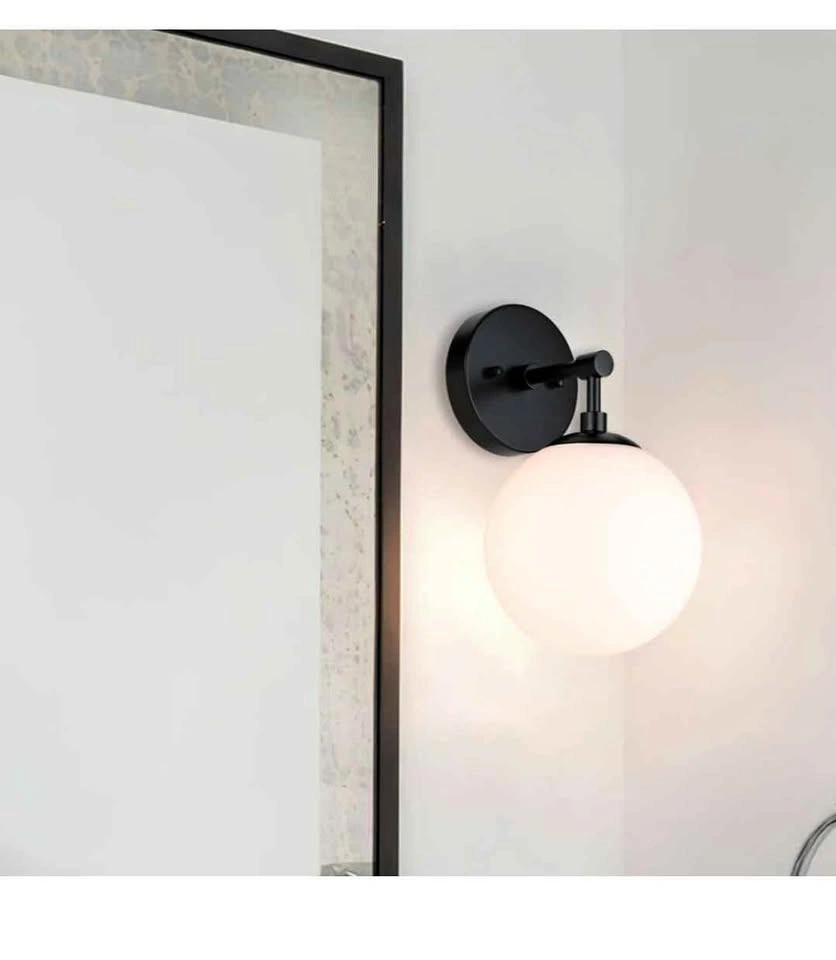 Modern Black LED Wall Sconce w/ Remote & USB