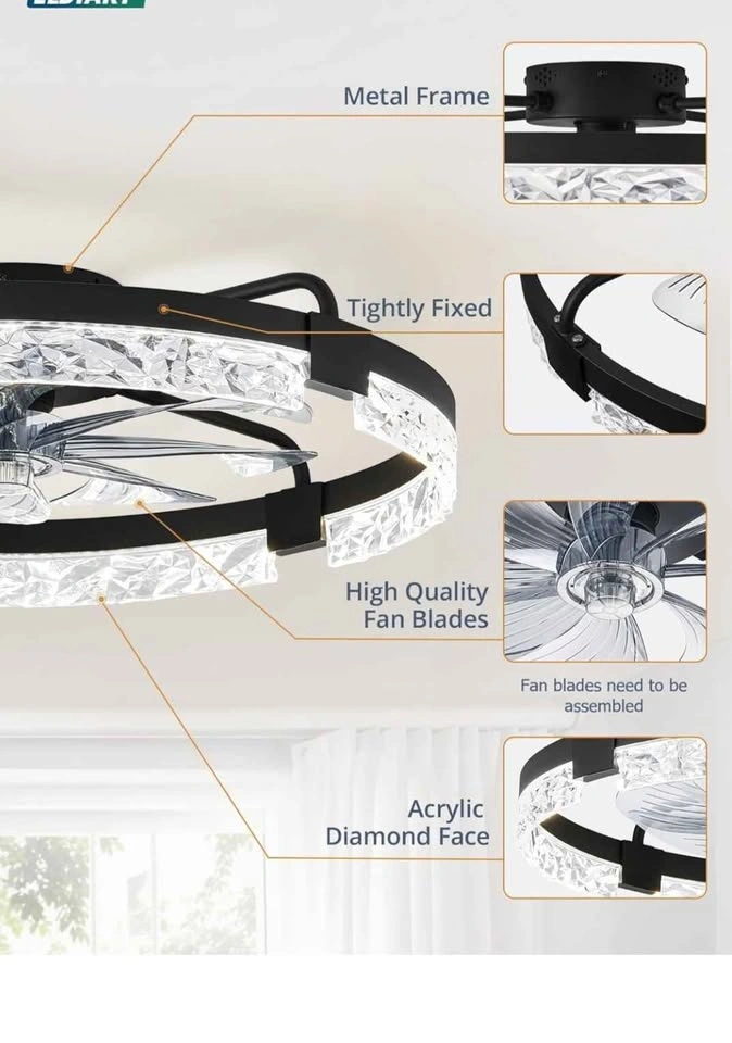 24 Inch Low Profile Ceiling Fan with Light & Remote - photo 4