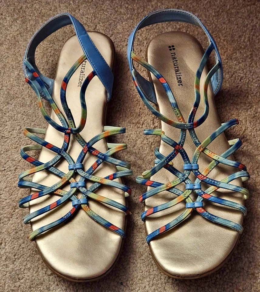 Naturalizer Brave Multi-Color Elastic Strap Sandals Size 9.5M