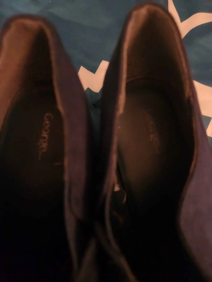 George Dark Teal Suede Wedge Booties Size 10 - photo 4