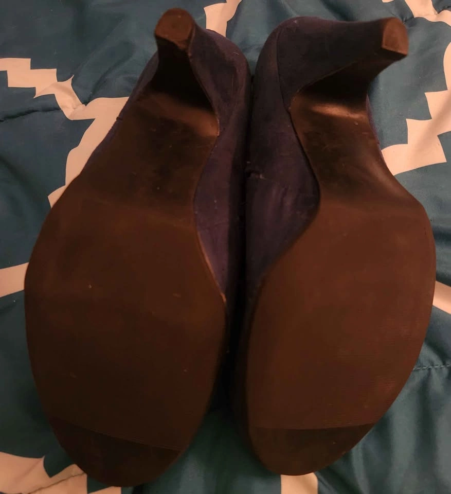George Dark Teal Suede Wedge Booties Size 10 - photo 5
