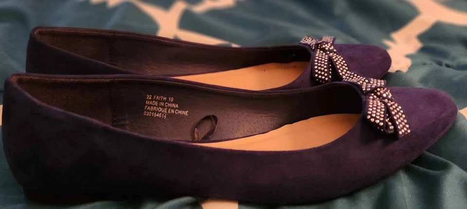 g.21 Royal Blue Pointed Toe Flats with Studded Bows Size 10 - photo 3