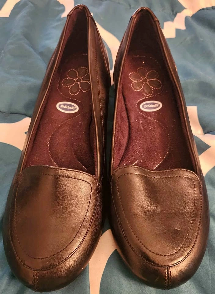 Dr. Scholl's Black Wedge Loafers Women's Size 9w