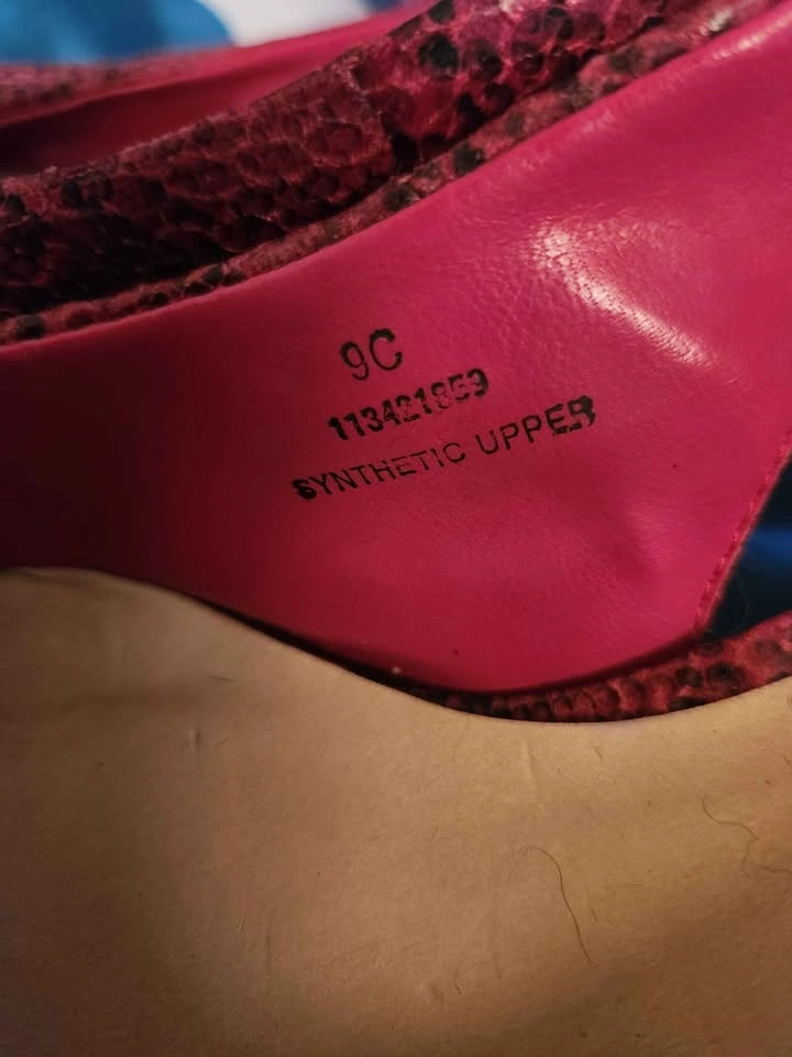 Rebecca Blue Pink Snakeskin Slingback Heels - photo 5