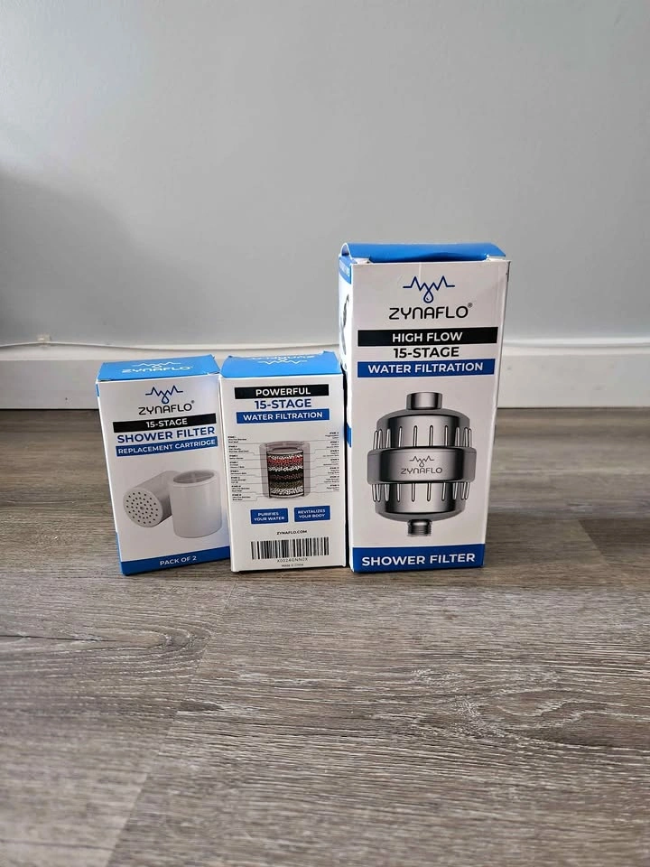 ZYNAFLO 15-Stage Shower Filter + 6 Replacements