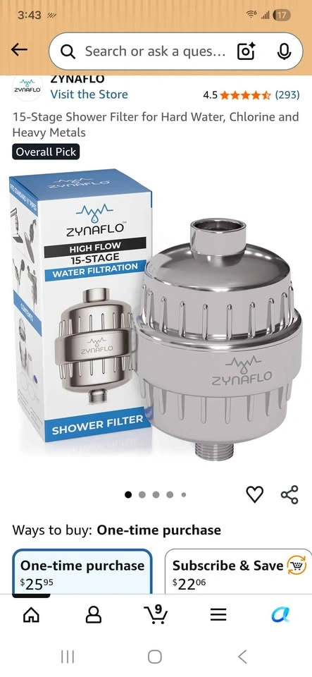 ZYNAFLO 15-Stage Shower Filter + 6 Replacements - photo 2