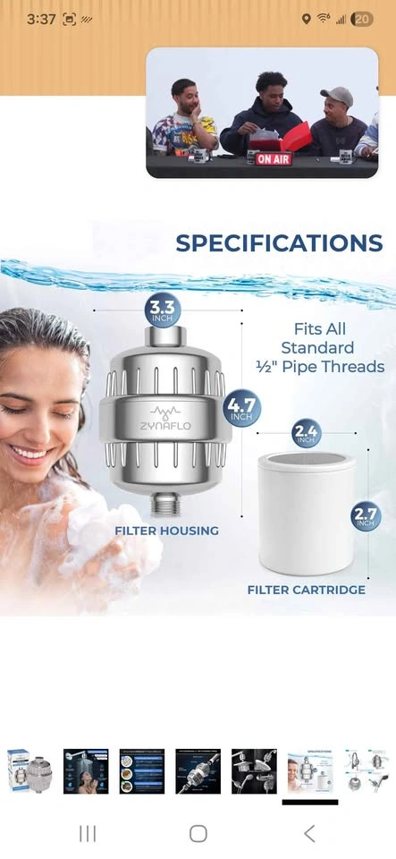 ZYNAFLO 15-Stage Shower Filter + 6 Replacements - photo 5