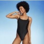 Women's Wild Fable Scoop Back One Piece Swimsuit - Black XXS