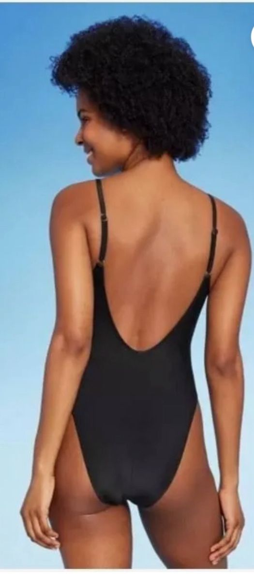Women's Wild Fable Scoop Back One Piece Swimsuit - Black XXS - photo 2