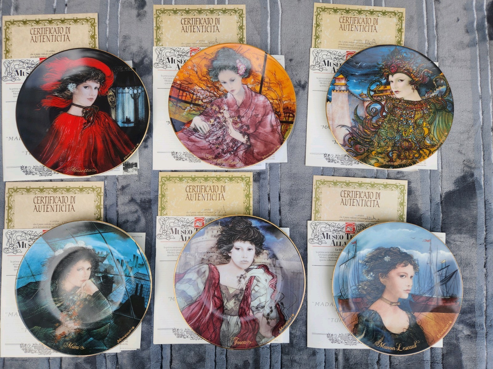 Women of Puccini Riccardo Benvenuti Collector Full Set Plates 1-