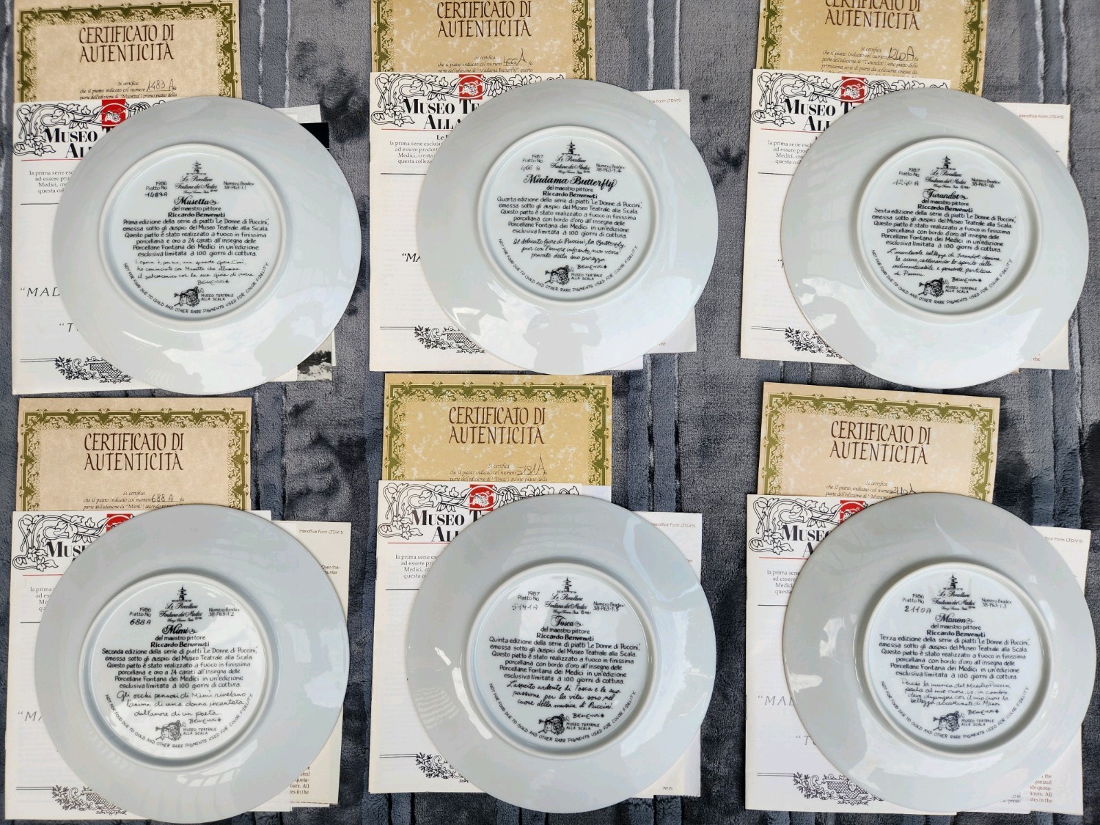Women of Puccini Riccardo Benvenuti Collector Full Set Plates 1- - photo 4