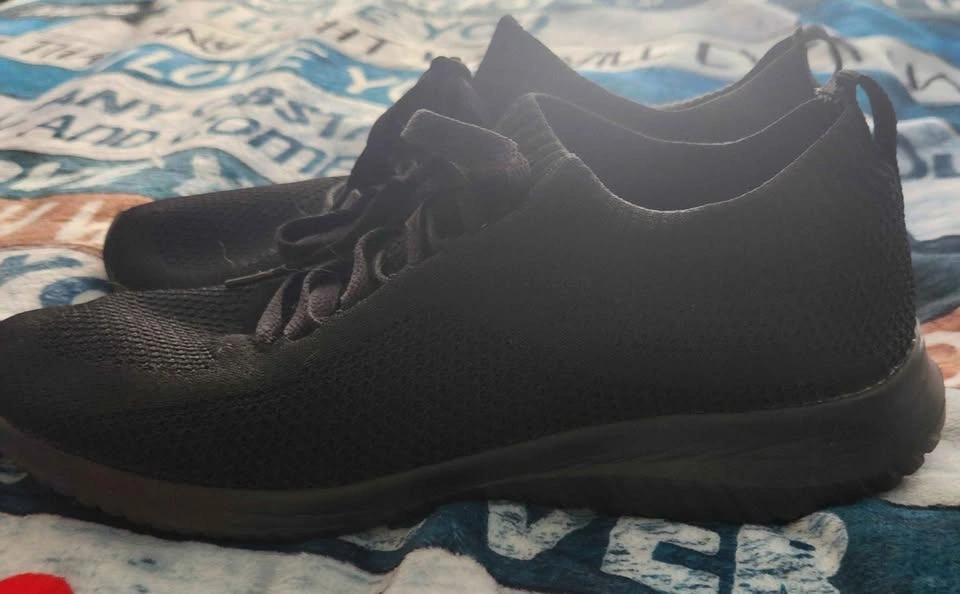 Athletic Works Black Memory Foam Knit Sneakers Women Size 9 - photo 3