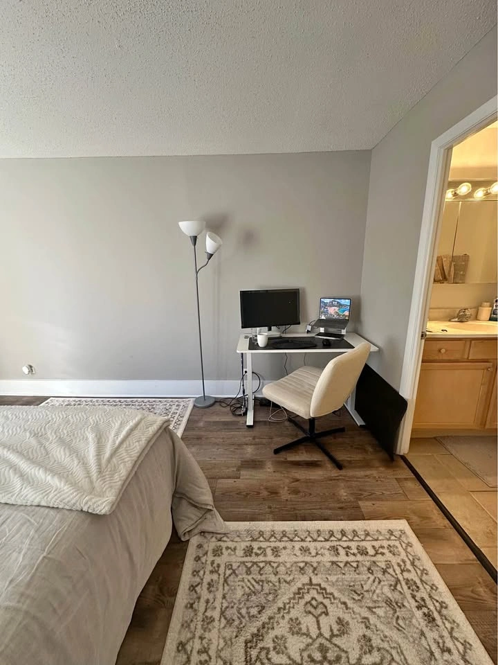 Adjustable Height White Desk