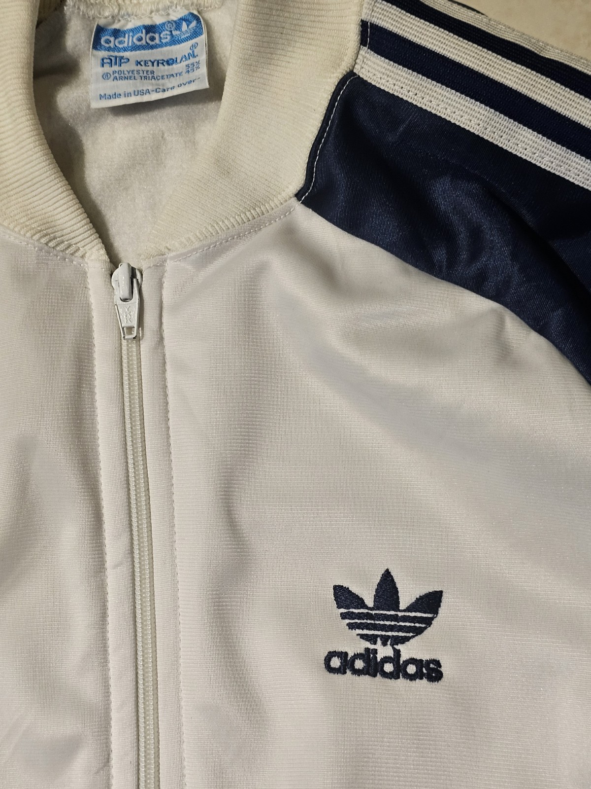 Vintage 80s Adidas ATP Track Jacket White Trefoil - photo 3