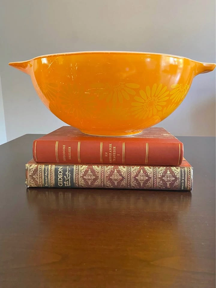 Vintage 4 Qt Pyrex Cinderella Mixing Bowl Sunflower Daisy #444