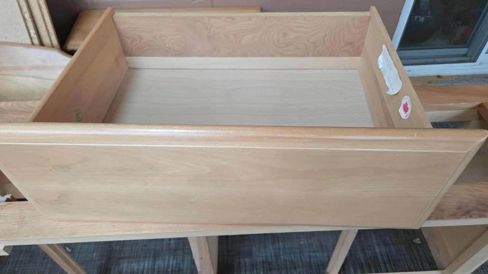 Wooden Twin Bed Frame with Bookshelf Headboard - photo 3