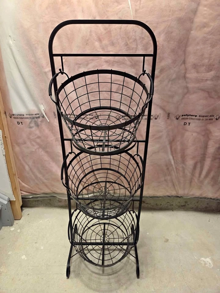 3-Tier Wire Basket Stand