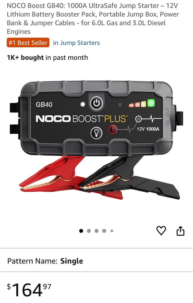 NOCO Boost GB40 Jump Starter (no cable)